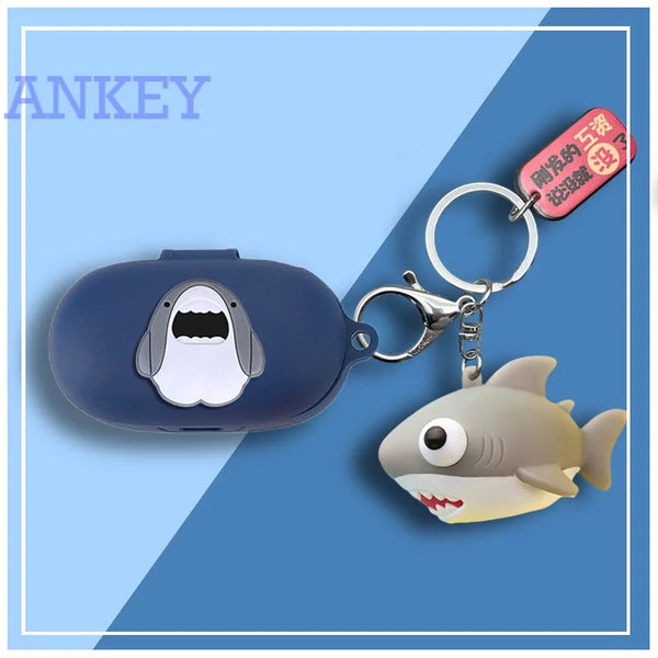 Case for Anker SoundCore Sport X10 Protective Cute Cartoon Shark Cover Bluetooth Earphone Shell TWS Headphone Portable