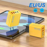 USB Type C Charger 4 Ports PD Fast Charging Mobile Phone Charger Adapter for iPhone Samsung Xiaomi MI Quick Charge Wall Charger