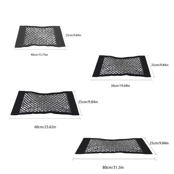 Car storage bag Trunk  Seat Elastic String Net Magic Sticker Universal Storage Bag Pocket Auto Organizer Seat Back Bag