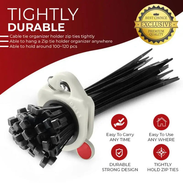 1 Set Cable Tie Organizer Fluorescent Zip Tie Storage Holder Convenient Cable Tie Management Tool Practical Wiring Accessories