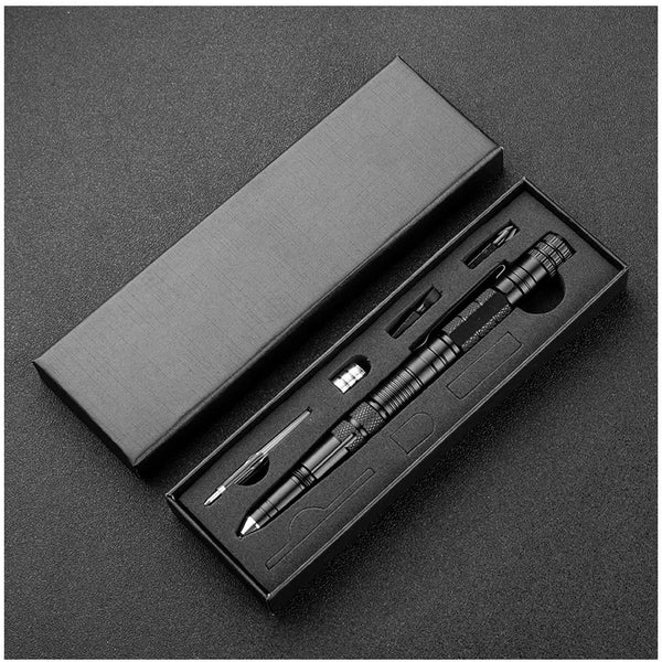 10-In-1 Self Defense Tactical Pen Emergency Flashlight Screwdriver Bottle Opener Window Breaker Outdoor Survival EDC Tool Gift