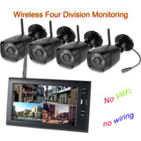 Wireless Surveillance 2.4G 4CH Security CCTV 720P Camera System Baby Monitor with Infrared Night Vision 1 Monitor And 4 Cameras