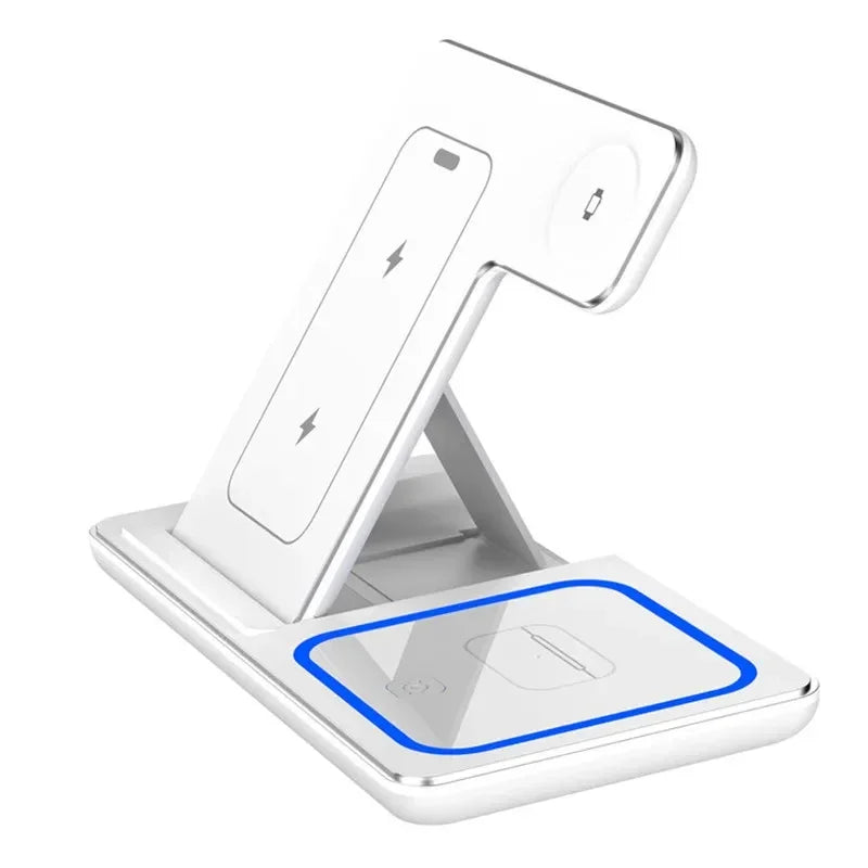 3 In 1 Foldable Wireless Charger Stand For iPhone 15 14 13 16 Pro Max Plus IWatch AirPods 3/2 Fast Charging Station Dock Holder