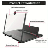 10/12 inch 3D Screen Amplifier HD Mobile Phone Screen Video Magnifier For Smartphone Holder Enlarged Screen Phone Stand Bracket