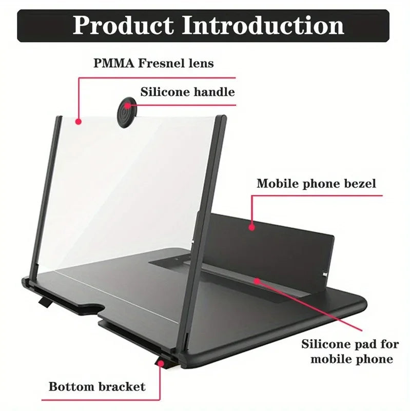 10/12 inch 3D Screen Amplifier HD Mobile Phone Screen Video Magnifier For Smartphone Holder Enlarged Screen Phone Stand Bracket