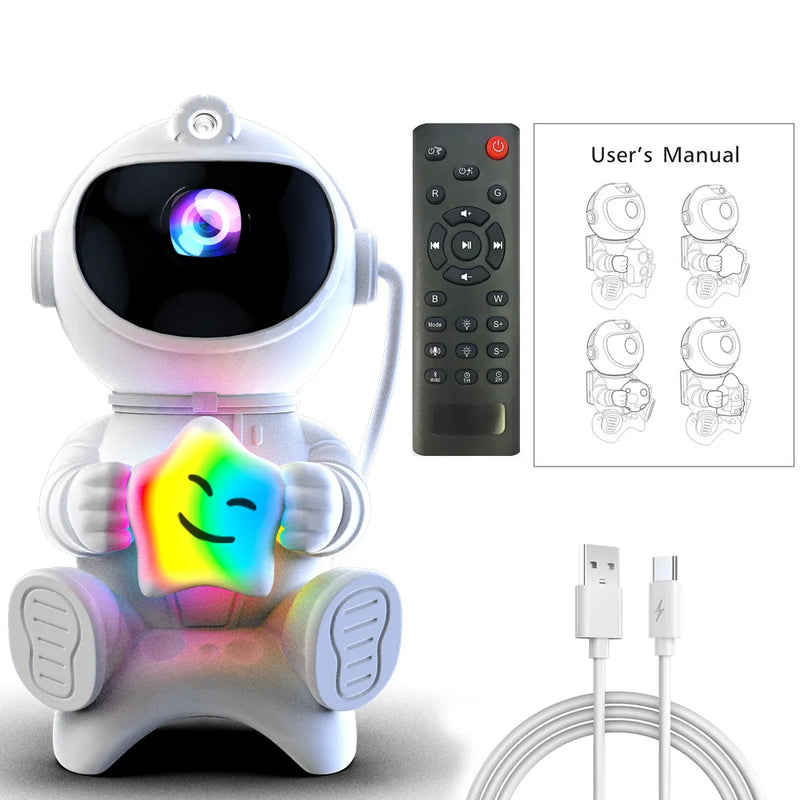 Astronaut LED Star Galaxies Projector Night Light Starry Sky Porjectors Lamp Bluetooth Speaker For Bedroom Room Decor Kids Gift