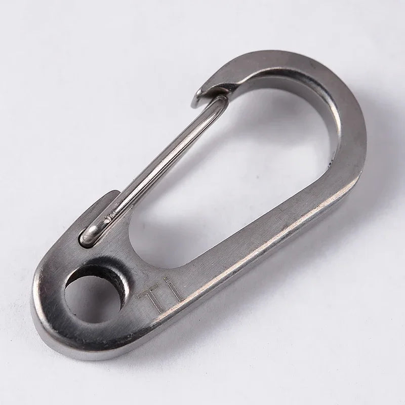 Outdoor Titanium Camping Hiking Climbing AccessoriesAlloy Carabiner Ring Key Chain Keychain Clip Hook Buckle Light