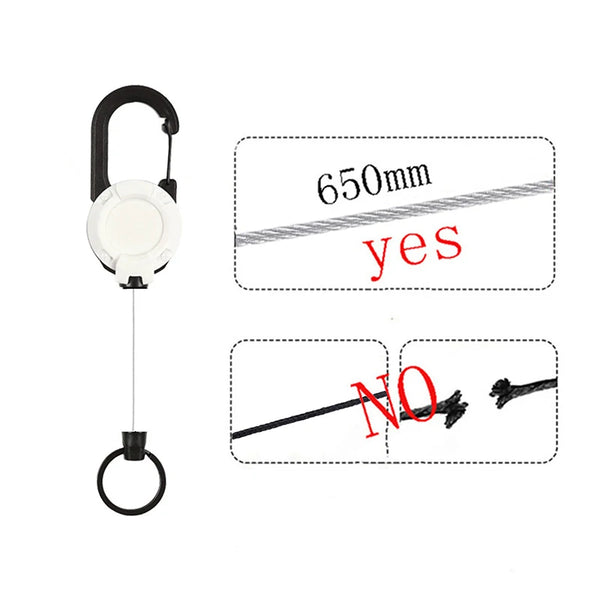 Wire Rope Sporty Retractable Key Chain Easy-To-Pull Buckle Anti-Lost High Rebound Anti-theft Metal Easy-To-Pull Buckle