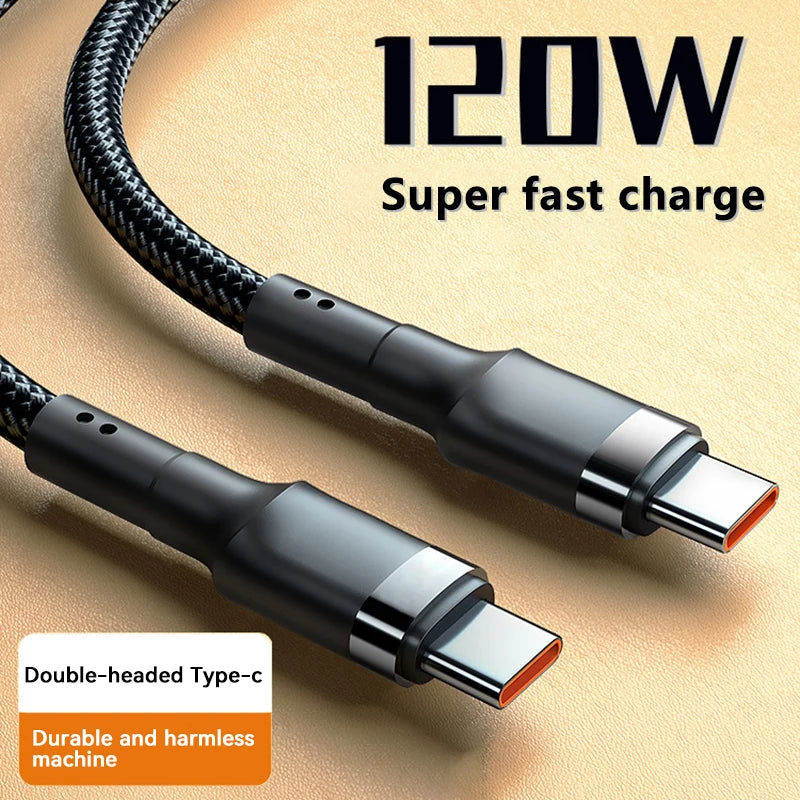 Xiaomi PD 120W Super Fast Charging USB C TO USB Type C Cable For Samsung S24 Huawei iPhone 15 Plus Pro Max 14 Quick Fast Charger