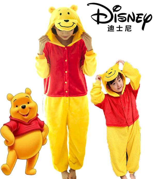 Disney Costume Adults Onesie Pajama Winnie The Pooh Kids Cosplay Anime Figure Pyjamas Fall Winter Home Sleepwear Birthdays Gifts