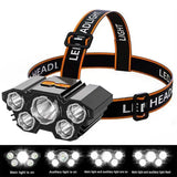 5 LED Flashlight Rechargeable with Built in 18650 Battery Strong Light Camping Adventure Fishing Head Light Headlamp