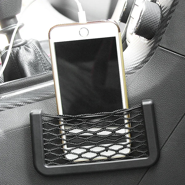 1PC/2PCS Universal Car Organizer Storage Bag Auto Paste Net Pocket Phone Holder Car Accessories Interior Storage Accessories