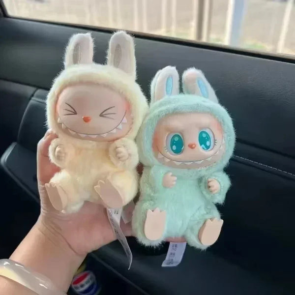 Anime Figure Labubu Blind Box Have A Seat Series Pendant Flocking Model Toy Kawaii Monster Replica Keychain Toy Christmas Gift