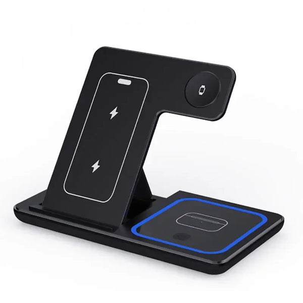 100W 3 in 1 Wireless Charger Holder For iPhone 16 15 14 13 12 Apple Watch S10/9/8 Airpods 4 Pro 2 Foldable Fast Charging Station