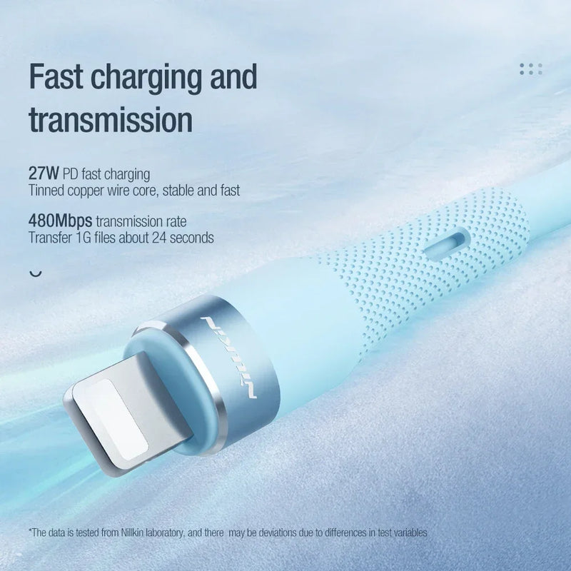 Nillkin Liquid Silicone Cable Type C To Lightning Cable 2.4A For iPhone 14 13 12 Pro Max Fast Charging For iPhone USB C Cable