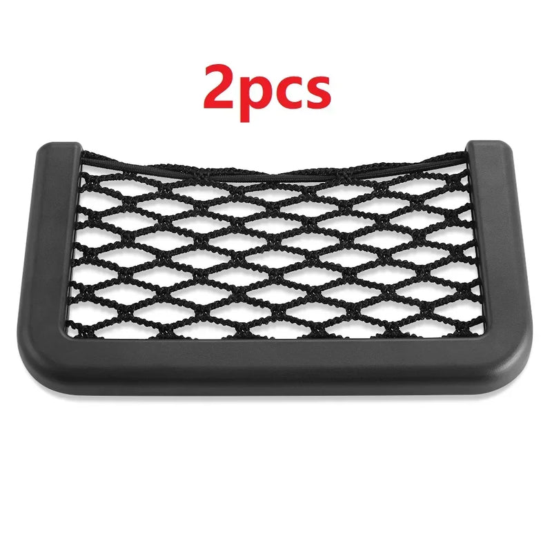 1PC/2PCS Universal Car Organizer Storage Bag Auto Paste Net Pocket Phone Holder Car Accessories Interior Storage Accessories