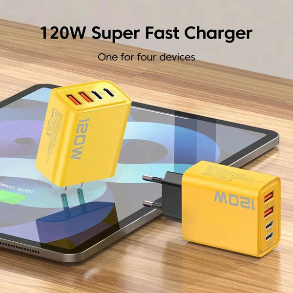 USB Type C Charger 4 Ports PD Fast Charging Mobile Phone Charger Adapter for iPhone Samsung Xiaomi MI Quick Charge Wall Charger