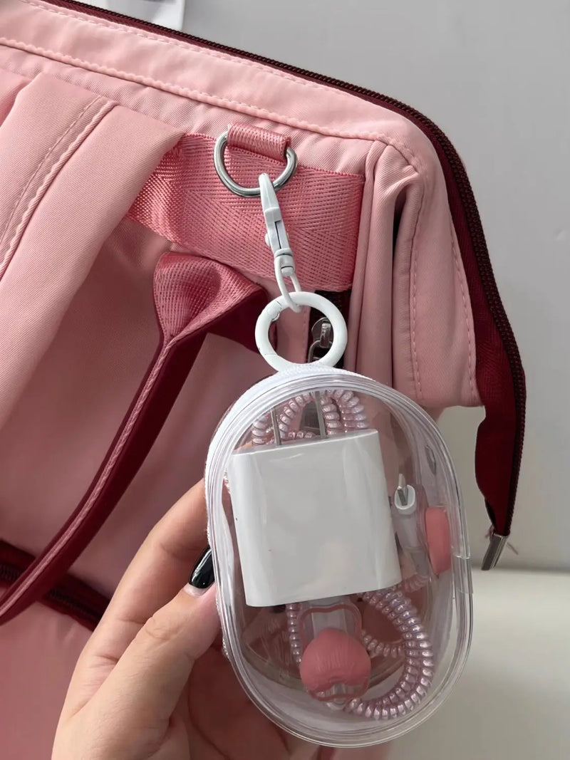 Transparent Storage Bags Keychain Data Line Coin Toys Organizer Case Thicken Clear Wallet Keyring Car Key Holder Jewelry Gifts