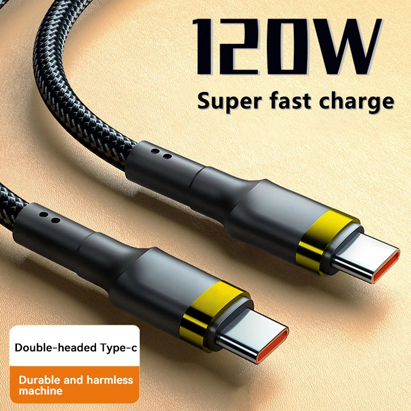 Xiaomi PD 120W Super Fast Charging USB C TO USB Type C Cable For Samsung S24 Huawei iPhone 15 Plus Pro Max 14 Quick Fast Charger