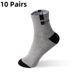 5 Pairs Cotton Sock for Men Sport Breathable Soft Letter Fashion Sneakers High Elastic Middle Tube Stocking Towel Sox Summer