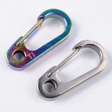 Outdoor Titanium Camping Hiking Climbing AccessoriesAlloy Carabiner Ring Key Chain Keychain Clip Hook Buckle Light