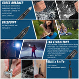 10-In-1 Self Defense Tactical Pen Emergency Flashlight Screwdriver Bottle Opener Window Breaker Outdoor Survival EDC Tool Gift