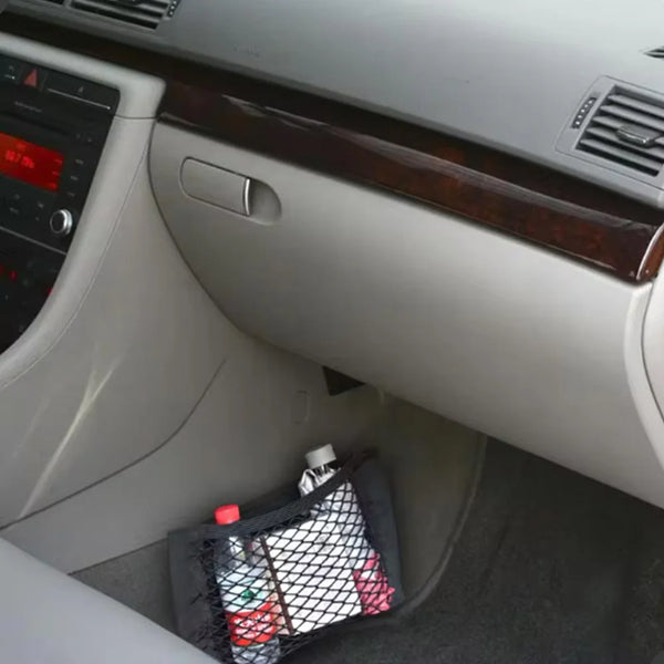 Car storage bag Trunk  Seat Elastic String Net Magic Sticker Universal Storage Bag Pocket Auto Organizer Seat Back Bag