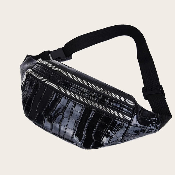 Crocodile Fanny Pack Sling Bag Crossbody Chest Bag Casual Messenger Shoulder Bag Waist Bag Outdoor Travel Commuting Satchel Bags