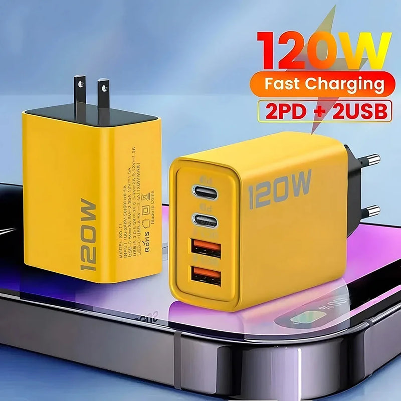 USB Type C Charger 4 Ports PD Fast Charging Mobile Phone Charger Adapter for iPhone Samsung Xiaomi MI Quick Charge Wall Charger
