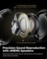 SoundPEATS Capsule3 Pro+ ANC Wireless Earphone Hi-Res Audio Bluetooth 5.3 Earbuds HiFi Stereo Sound with xMEMS Speaker,6 Mic,43H