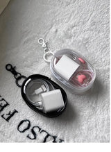 Transparent Storage Bags Keychain Data Line Coin Toys Organizer Case Thicken Clear Wallet Keyring Car Key Holder Jewelry Gifts
