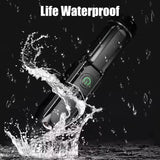 LED Camping Torch Flashlight High Power Rechargeable USB Spotlight Zoom Lantern Built-in Battery For Fishing Outdoor Waterproof