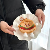 Hamburger Hamburger Plush Coin Purse Zipper Creative Cartoon Zipper Wallet Kawaii Storage Anime Mini Storage Bag Kid Gift