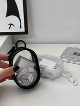 Transparent Storage Bags Keychain Data Line Coin Toys Organizer Case Thicken Clear Wallet Keyring Car Key Holder Jewelry Gifts