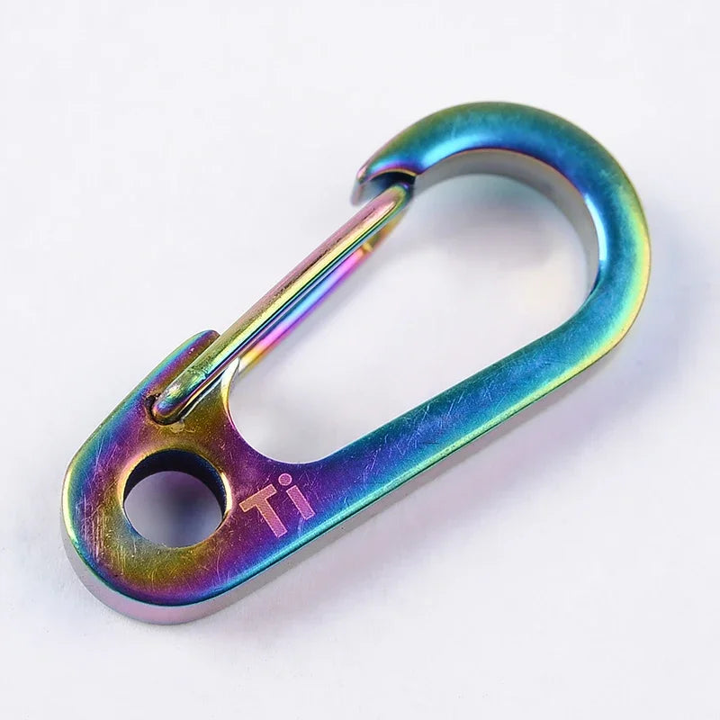 Outdoor Titanium Camping Hiking Climbing AccessoriesAlloy Carabiner Ring Key Chain Keychain Clip Hook Buckle Light