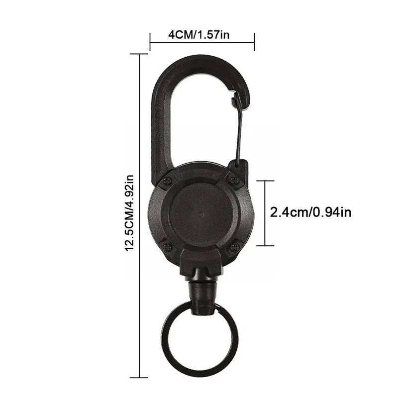 Wire Rope Sporty Retractable Key Chain Easy-To-Pull Buckle Anti-Lost High Rebound Anti-theft Metal Easy-To-Pull Buckle